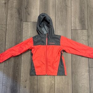Boys Columbia Red and Gray Rain Jacket Sz S (8)
